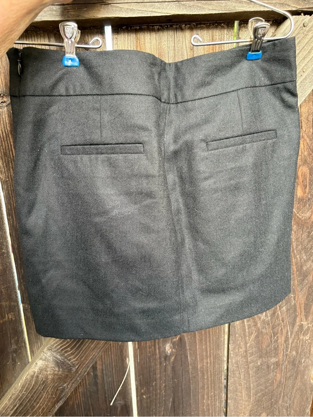 Banana Republic Black Button-Detail wool Mini Skirt